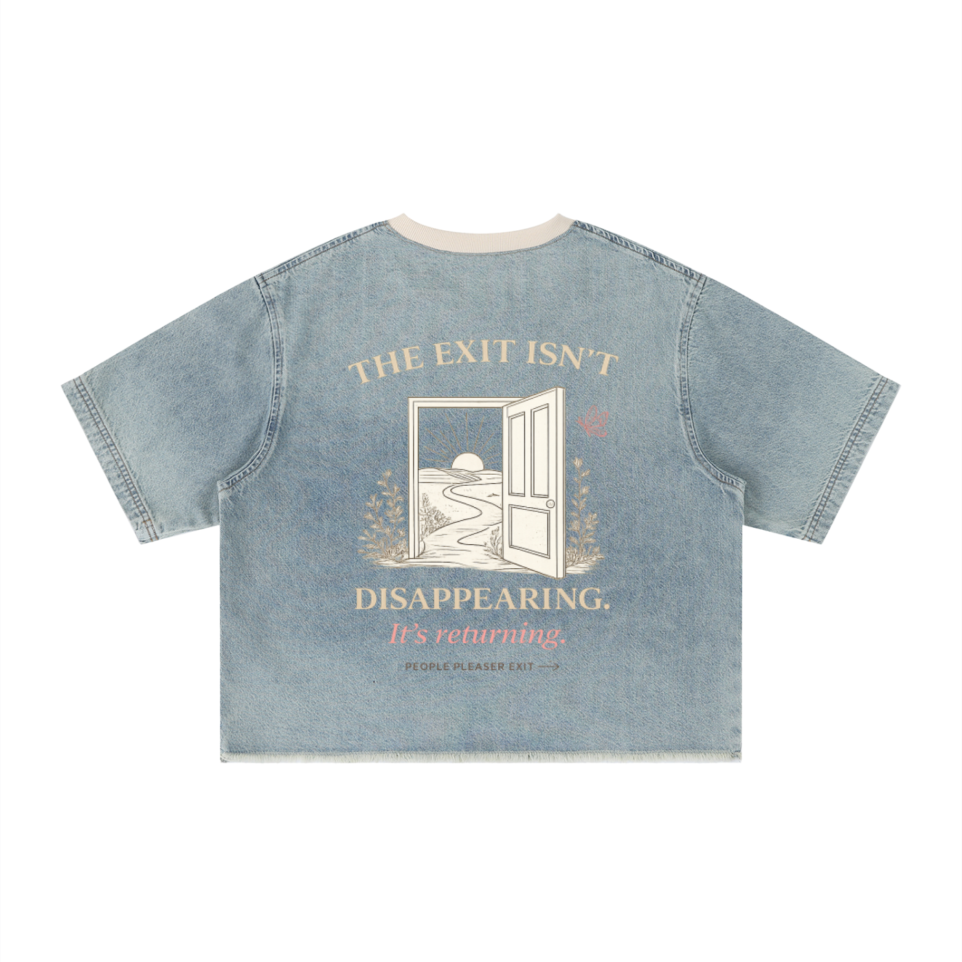 The Homecoming Boxy Raw Hem Denim T-Shirt