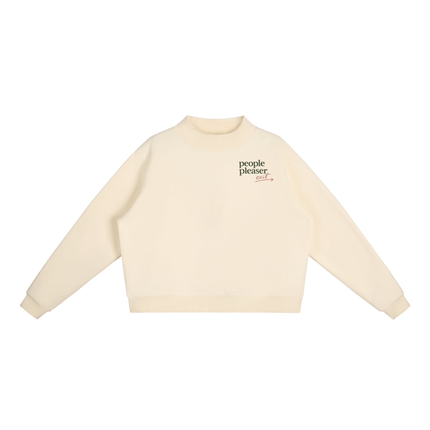 The People Pleaser Exit Essential Mock-Neck Crew